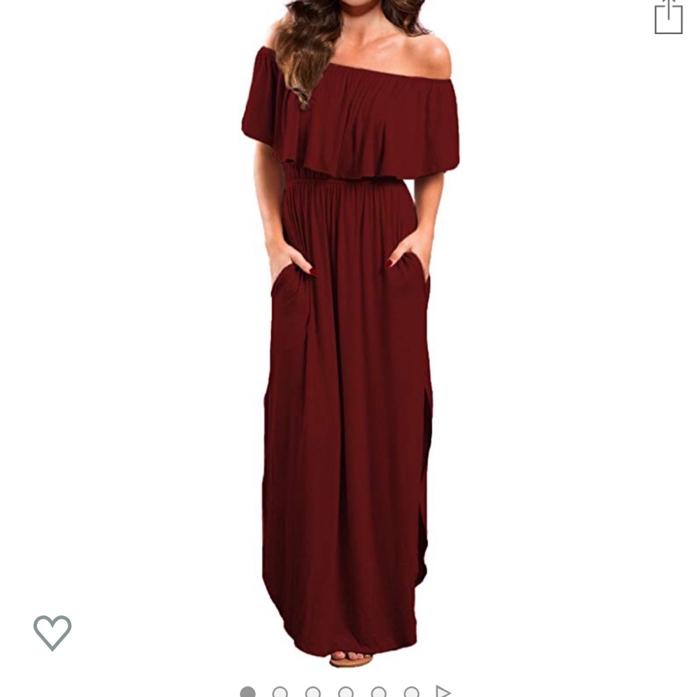 Burgundy off the shoulder dress